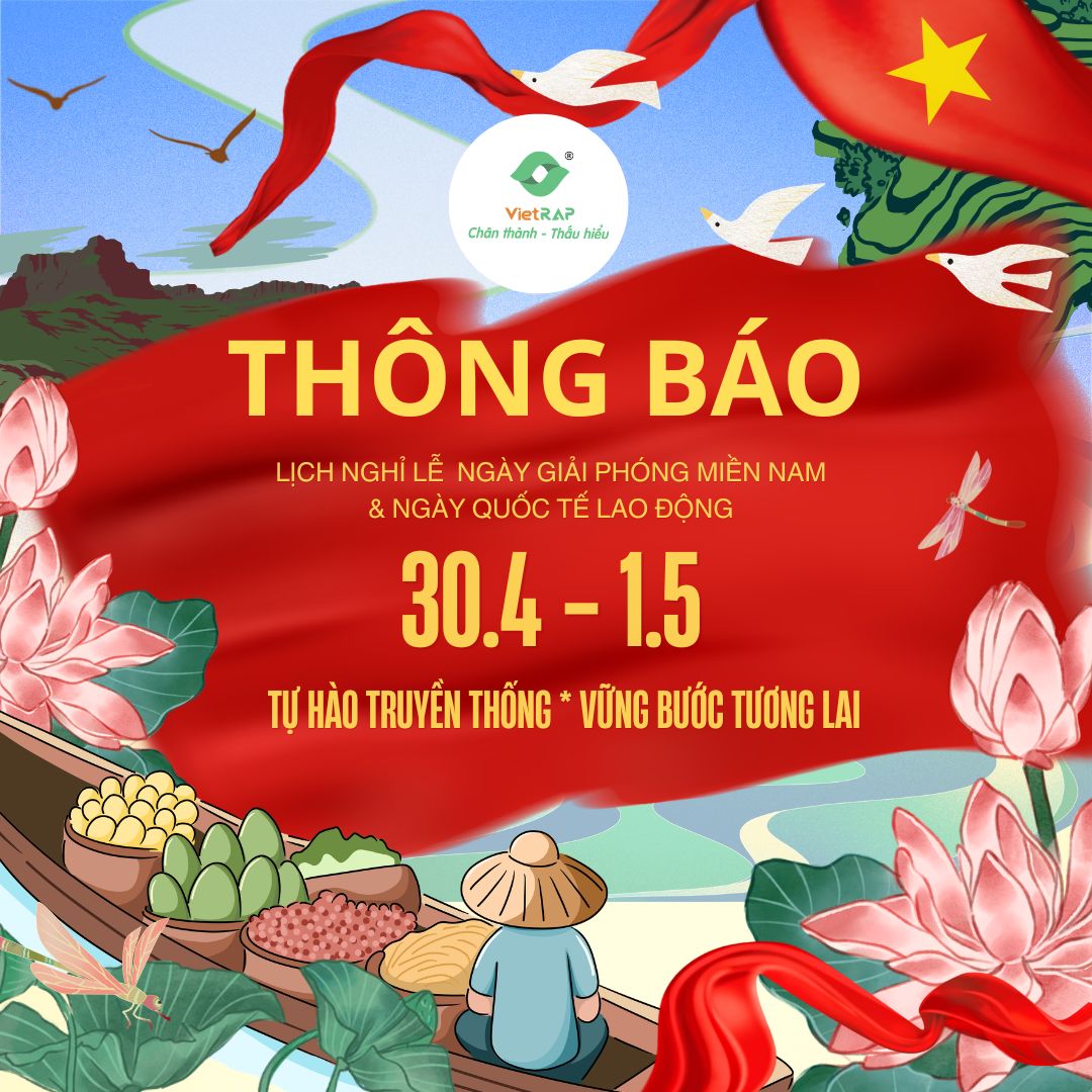 THÔNG BÁO LỊCH NGHỈ LỄ 30/4-1/5/2026